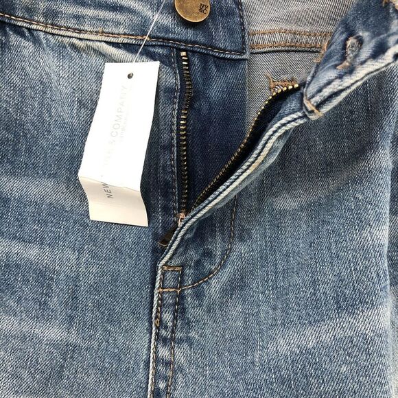 NY&C SOHO Distressed Curvy Boyfriend Stretch Denim Jeans Size 12 Women New Stain - Picture 3 of 15